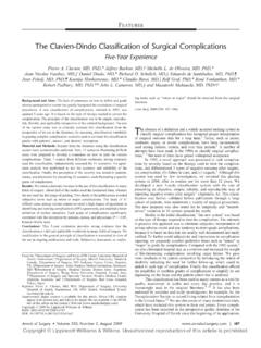 The Clavien-Dindo Classification of Surgical Complications