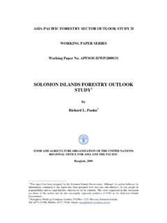 SOLOMON ISLANDS FORESTRY OUTLOOK STUDY