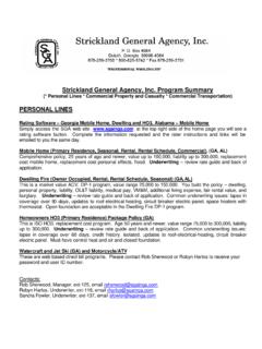 Strickland General Agency, Inc. Program Summary …