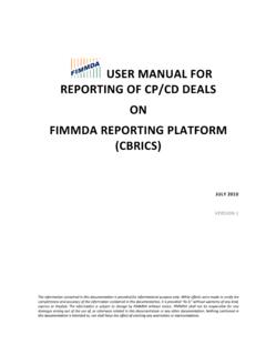 USER MANUAL FOR REPORTING OF CP/CD DEALS …