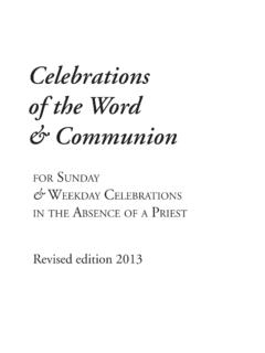 Celebrations of the Word &amp; Communion - Liturgy Office