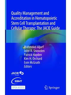 Quality Management and Accreditation in Hematopoietic …
