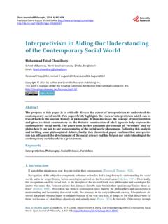 Interpretivism in Aiding Our Understanding of the ...