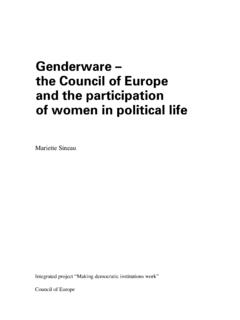 Genderware – the Council of Europe and the participation ...