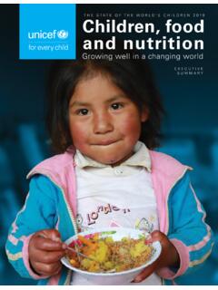 Children, food and nutrition - UNICEF