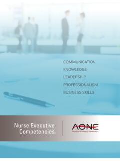 AONE Nurse Executive Competencies - Nurse Leaders