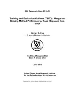 Training and Evaluation Outlines (T&amp;EO): Usage and Scoring ...