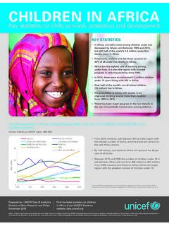 CHILDREN IN AFRICA - UNICEF DATA - Child Statistics