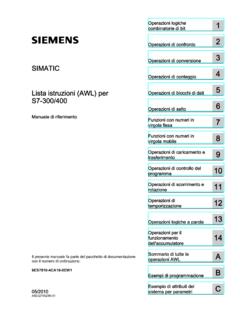 Lista istruzioni (AWL) per S7-300/400 - Siemens