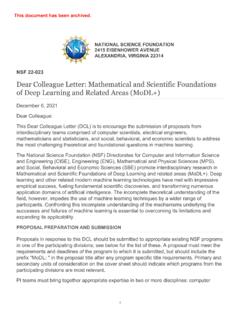 Dear Colleague Letter: Mathematical and Scientific ...