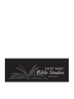 SHORT SIMPLE Bible Studies - wdfsermons.org