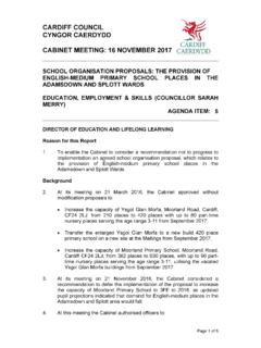 CARDIFF COUNCIL CYNGOR CAERDYDD CABINET MEETING: …