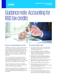 Guidance note: accounting for R&amp;D tax credits