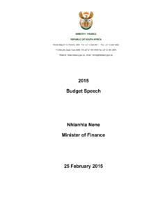 2015 Budget Speech Nhlanhla Nene Minister of Finance 25 ...