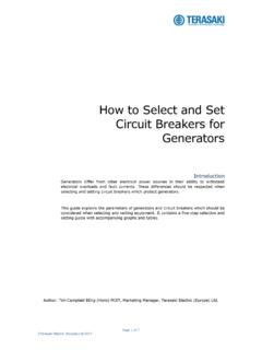 How to Select and Set Circuit Breakers for Generators