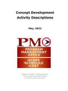 Concept Development Phase Activity Descriptions