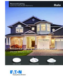 Residential Lighting Standards Overview - Cooper Industries