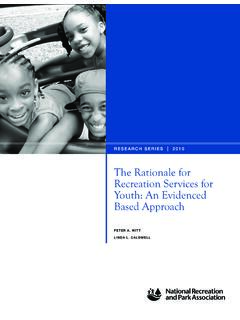 The Rationale for Recreation Services for Youth: An ...
