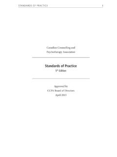 Standards of Practice - Canadian Counselling and ...