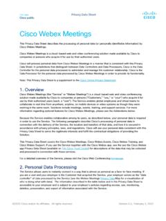 Cisco Webex Meetings Privacy Data Sheet