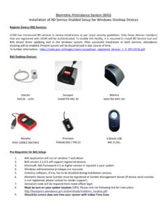 Biometric Attendance System (BAS) Installation of RD ...