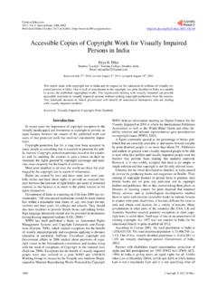 Accessible Copies of Copyright Work for Visually Impaired ...