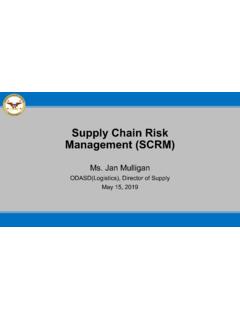 Supply Chain Risk Management (SCRM) - Under Secretary …