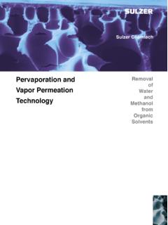 Pervaporation and of Vapor Permeation - Sulzer