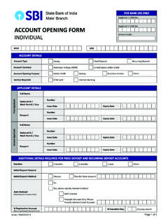 ACCOUNT OPENING FORM - State Bank of India