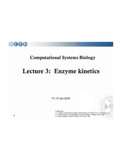 Lecture 3: Enzyme kinetics - School of Informatics ...