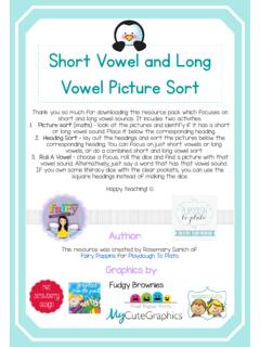 Short Vowel and Long Vowel Picture Sort - Playdough To Plato