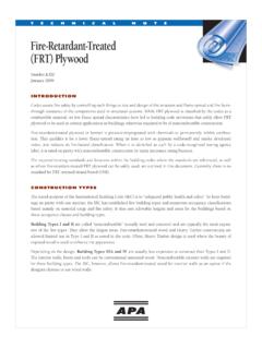 Techincal Note: Fire-Retardant-Treated (FRT) Plywood