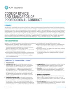 CODE OF ETHICS AND STANDARDS OF ... - CFA Institute