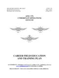 CAREER FIELD EDUCATION AND TRAINING PLAN - AF