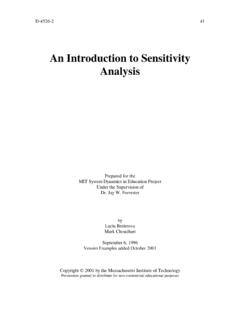 An Introduction to Sensitivity Analysis - MIT …