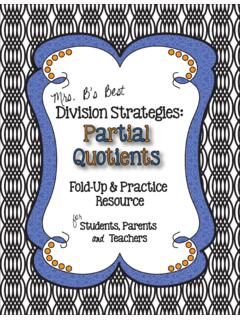 Division Strategies: Partial Quotients