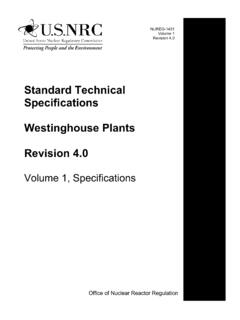 Standard Technical Specifications Westinghouse Plants ...