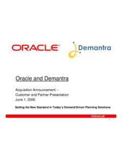 Oracle and Demantra