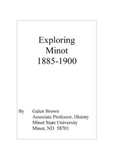 Exploring Minot 1885-1900