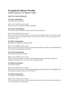 Evangelical Lutheran Worship Small Catechism of Martin Luther