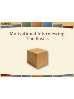 Motivational Interviewing The Basics