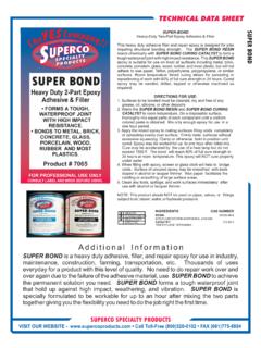 SUPER BOND - Superco Specialty Products
