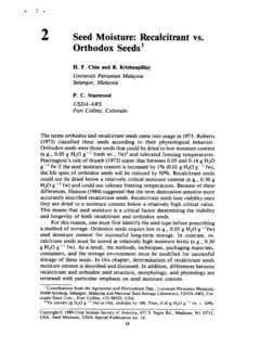 2 Seed Moisture: Recalcitrant vs. Orthodox Seeds