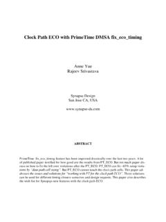 Clock Path ECO with PrimeTime DMSA fix eco timing