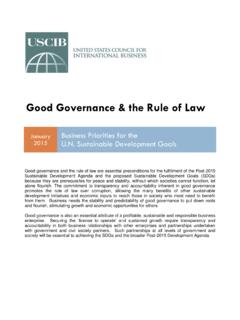 Good Governance &amp; the Rule of Law - USCIB