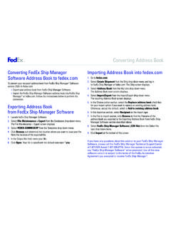 Converting Address Book - FedEx