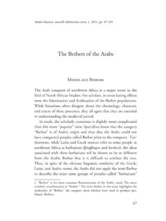 The Berbers of the Arabs - Studia Islamica