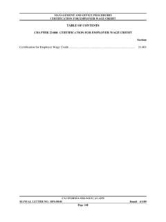 TABLE OF CONTENTS CHAPTER 23-000 CERTIFICATION FOR ...