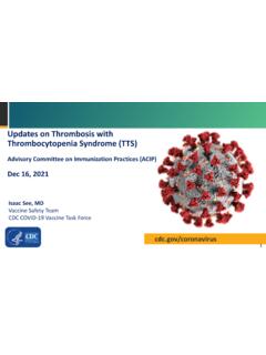 Updates on Thrombosis with Thrombocytopenia Syndrome …