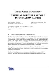 CRIMINAL OFFENDER RECORD INFORMATION …